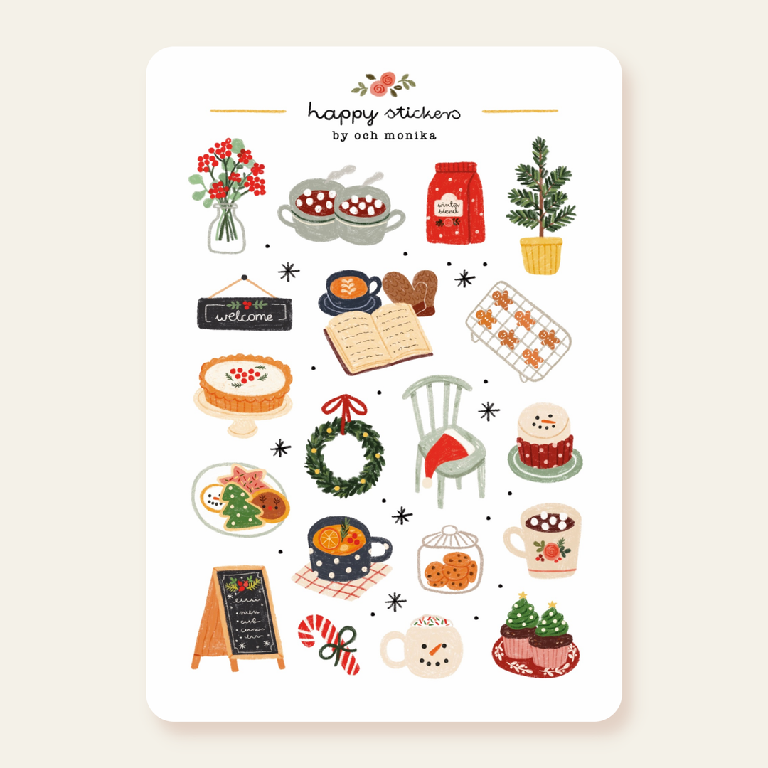 Winter Café - Sticker Sheet | Winter Coffee Decor