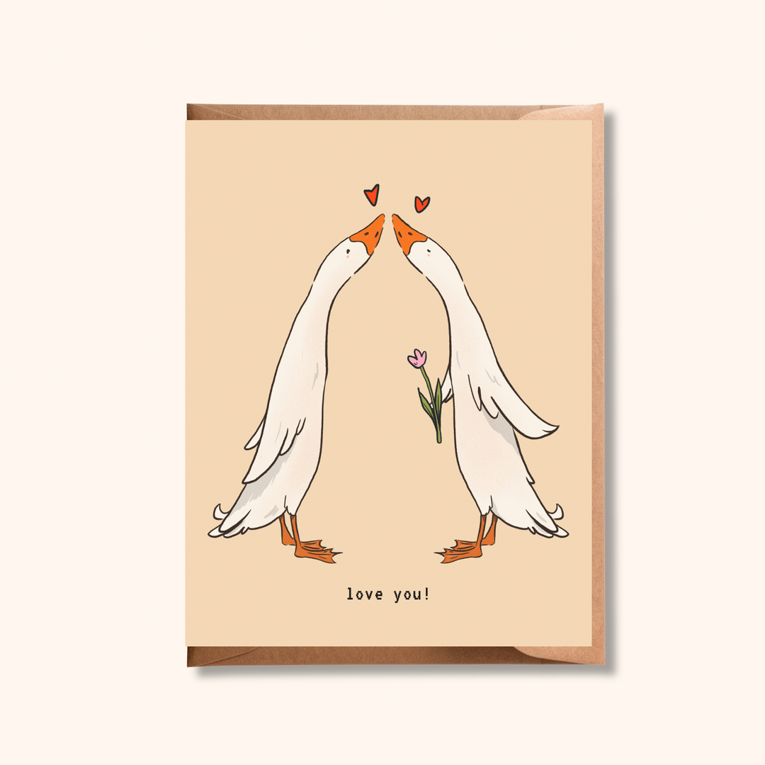 Love You Geese Card | Anniversary Greeting Card for Spouse