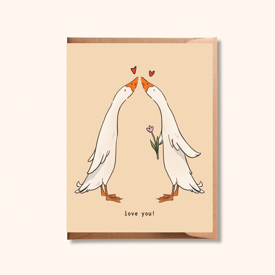 Love You Geese Card | Anniversary Greeting Card for Spouse