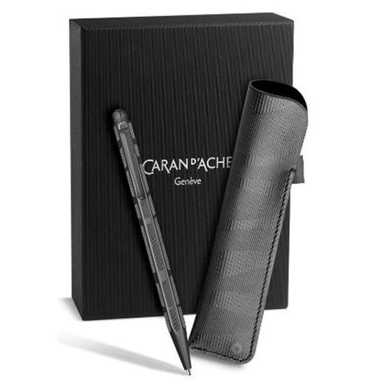 ECRIDOR™ BLACK LINES Set Ballpoint Pen and Leather Case
