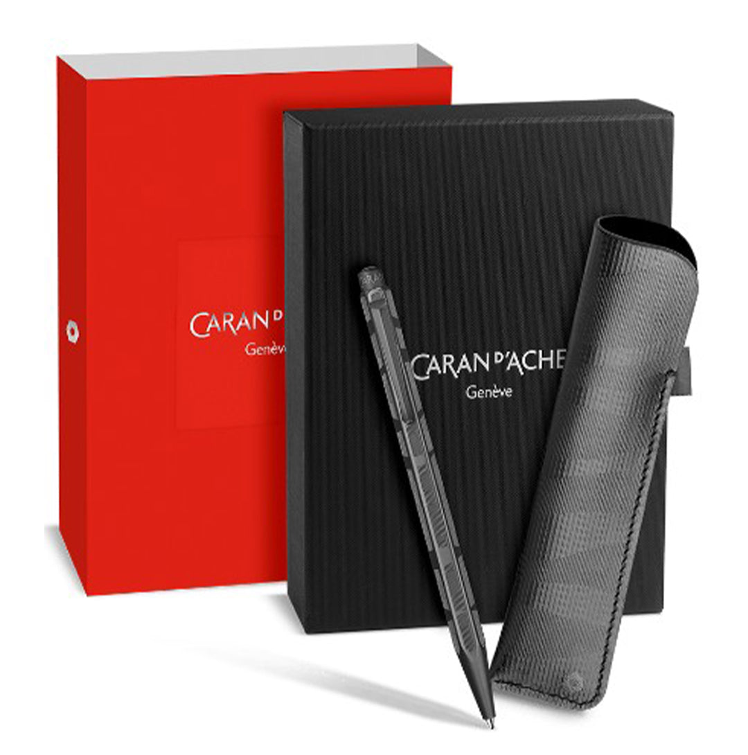 ECRIDOR™ BLACK LINES Set Ballpoint Pen and Leather Case