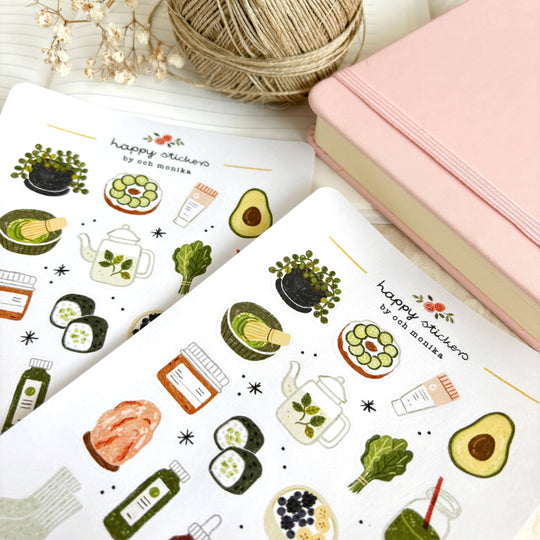 Fresh Green - Planner &amp; Journal Stickers | A6 Matte Paper
