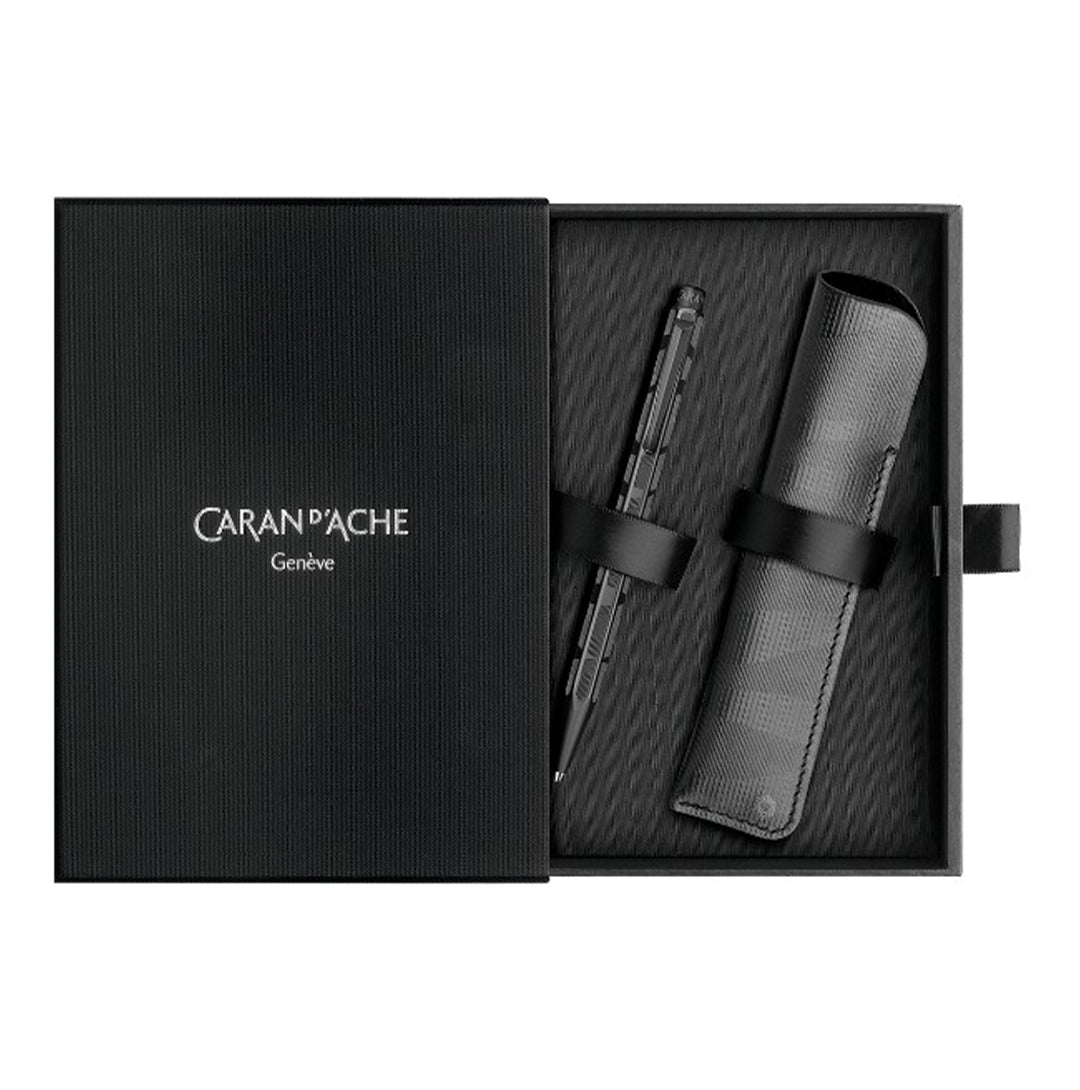 ECRIDOR™ BLACK LINES Set Ballpoint Pen and Leather Case