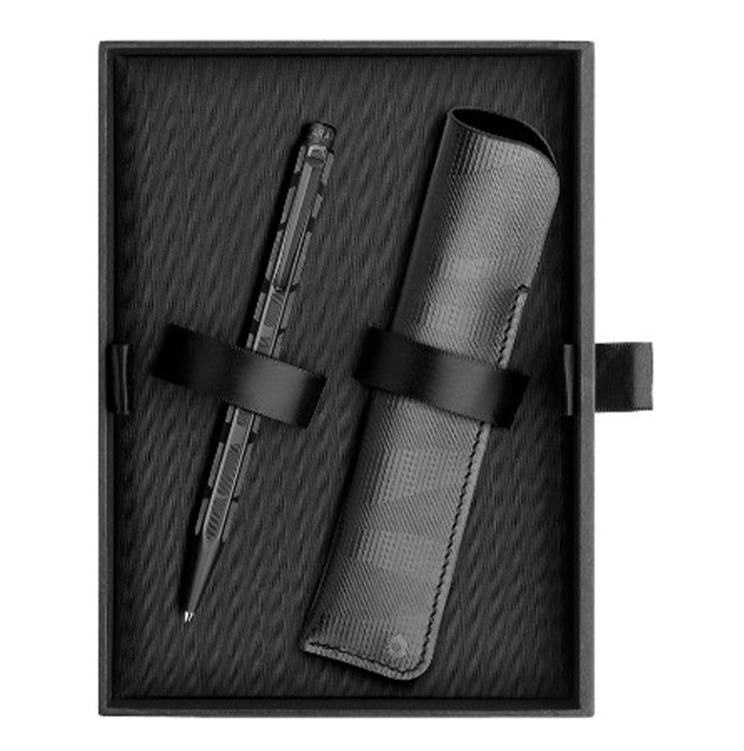 ECRIDOR™ BLACK LINES Set Ballpoint Pen and Leather Case