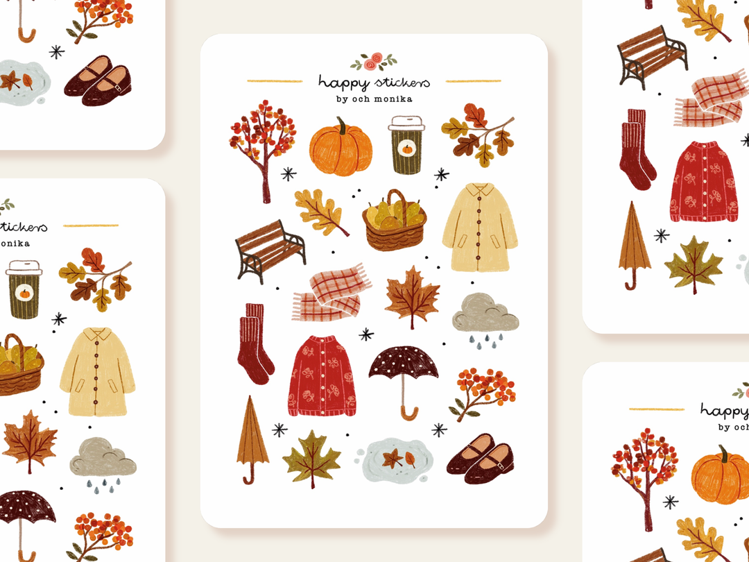 Autumn Walk - Sticker Sheet | Fall Planner Stickers