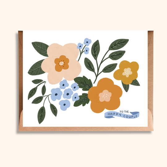 To the Happy Couple Card | Modern Floral Wedding Card
