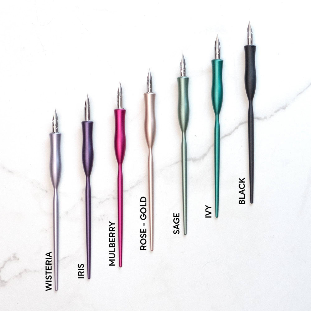 Flourish - A Truly Versatile Calligraphy Pen: Oblique (nib at an angle) / Sage
