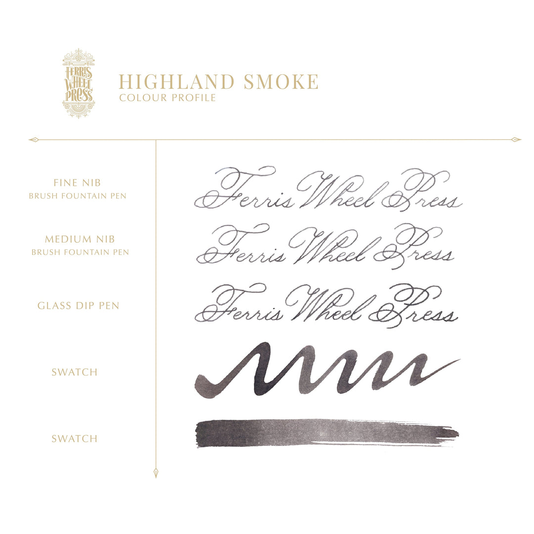 Ferris Wheel Press Fountain Pen Ink 10ml- Highland Smoke