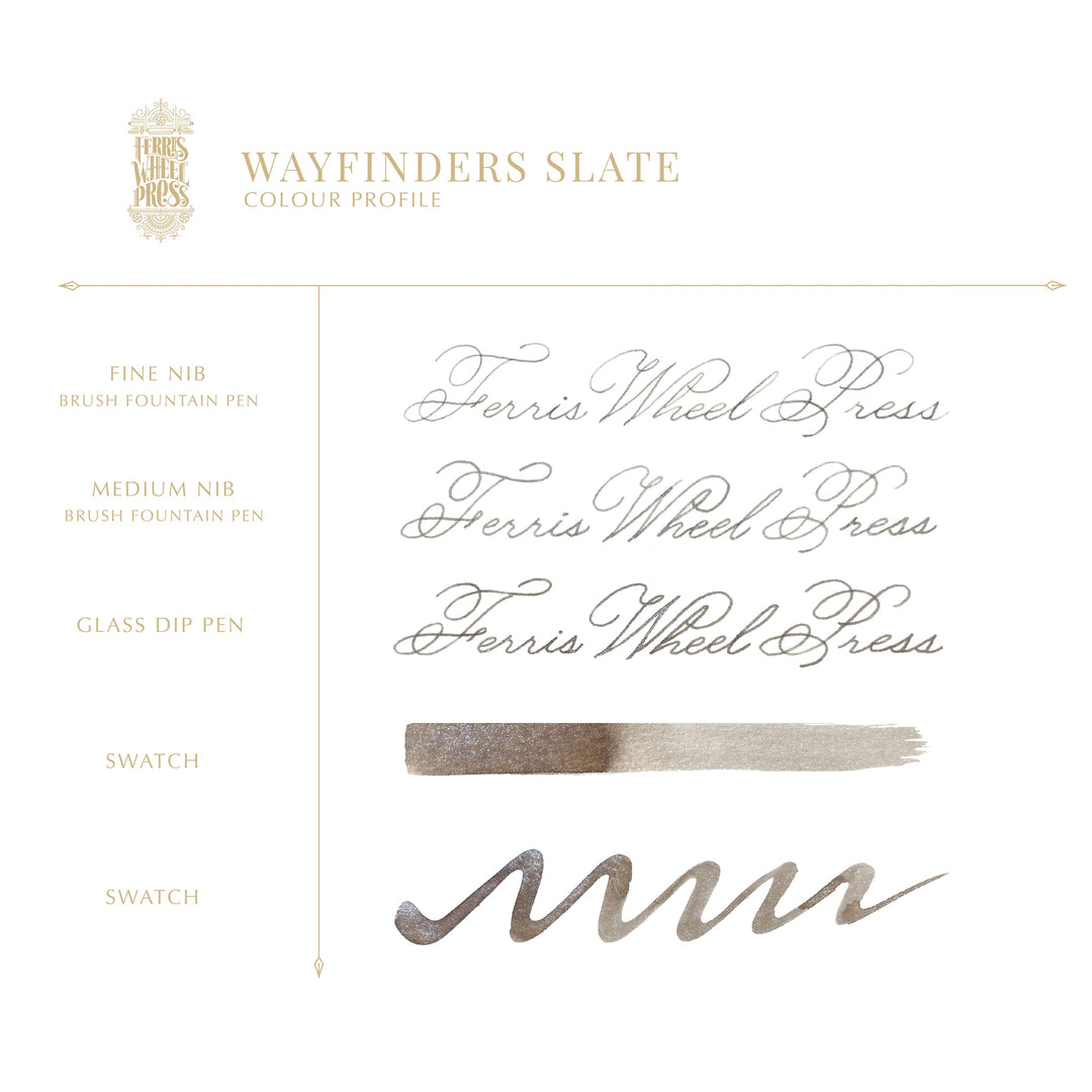 Ferris Wheel Press Fountain Pen Ink 10ml- Wayfinders Slate