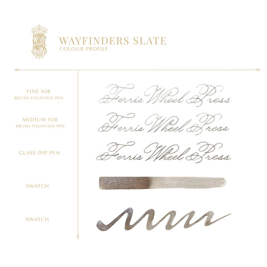 Ferris Wheel Press Fountain Pen Ink 10ml- Wayfinders Slate