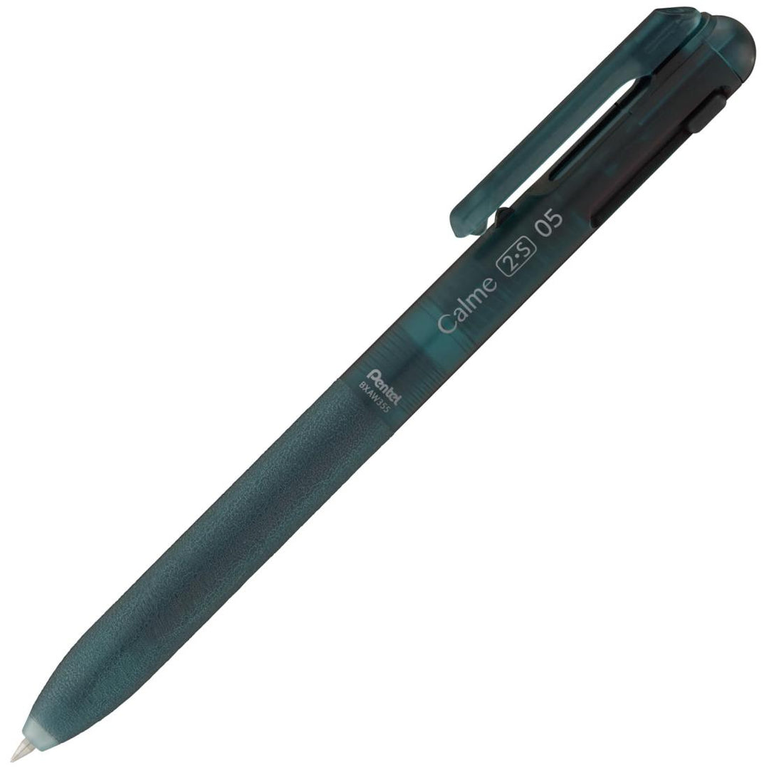 Pentel Calme Frosted Series 3 Colour 0.5mm Ballpoint &amp; Pencil- Frosted Green