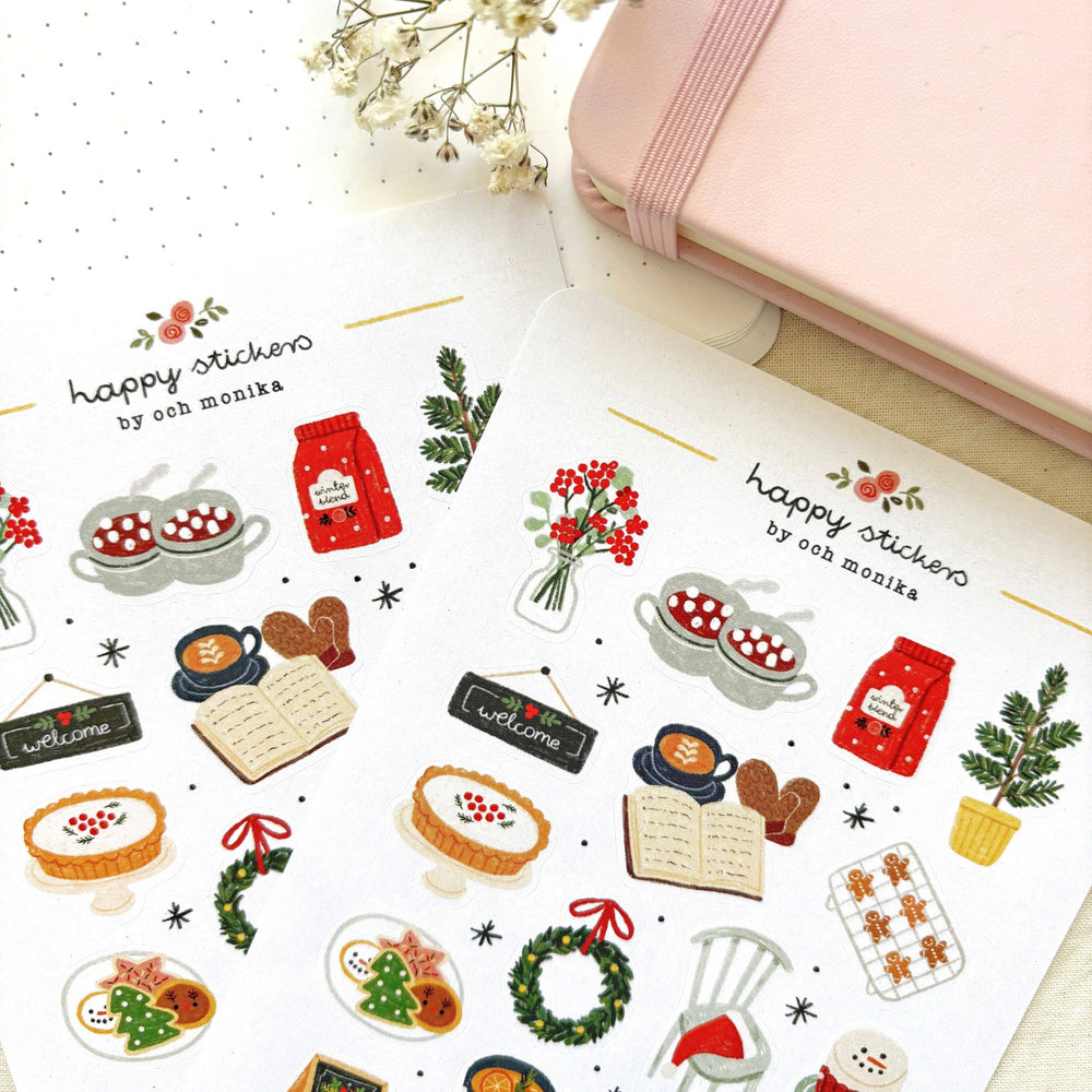 Winter Café - Sticker Sheet | Winter Coffee Decor