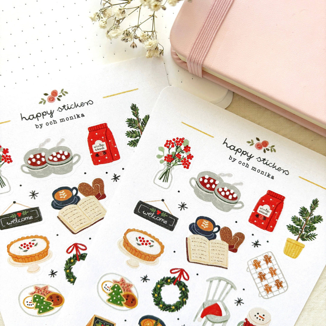 Winter Café - Sticker Sheet | Winter Coffee Decor