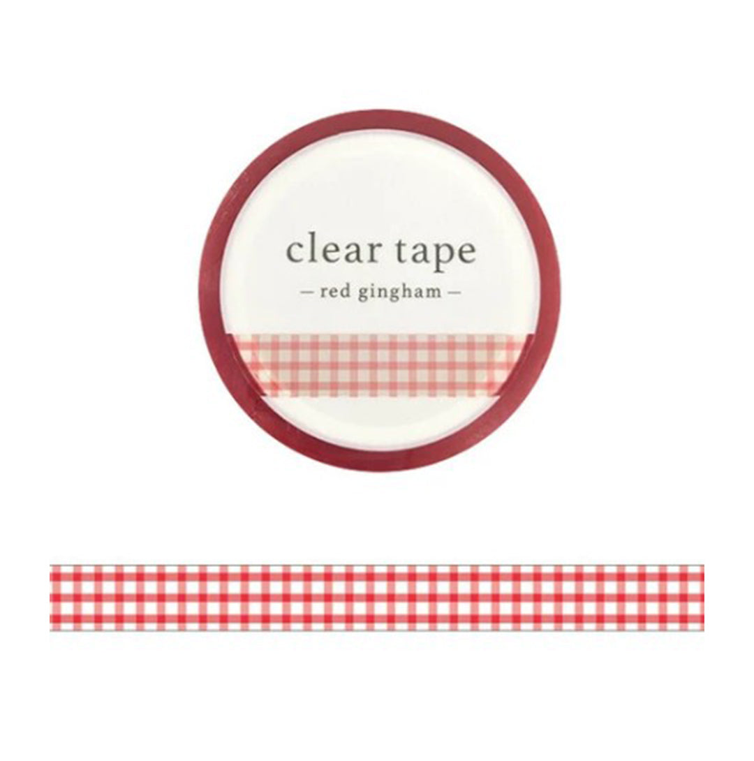 Mind Wave Washi Tape Clear 7mm Width Red Gingham