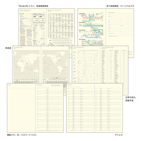 Midori Professional Diary PRD <Slim> Monthly Block Black 2025