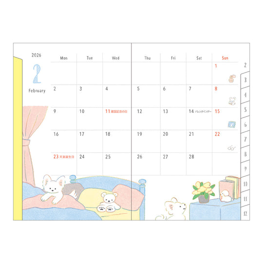 Midori Pocket Diary Mini Dog 2026