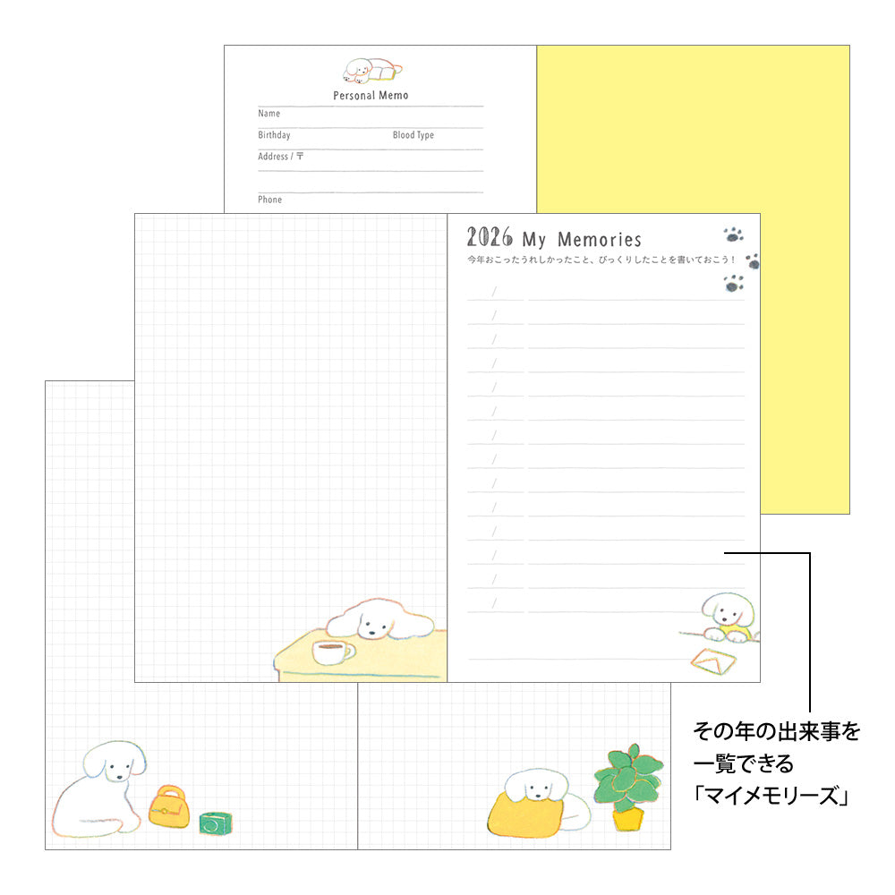 Midori Pocket Diary Mini Dog 2026