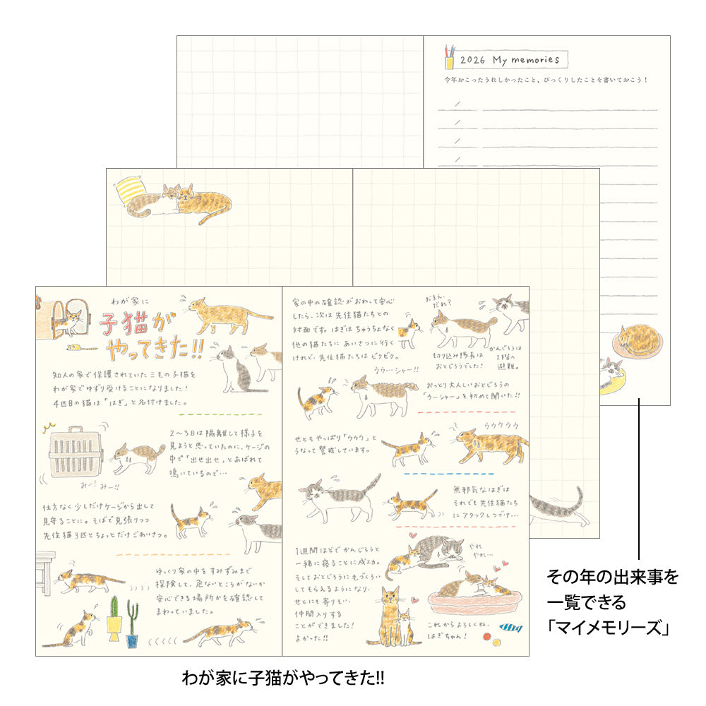 Midori Pocket Diary <Mini> Cat 2026