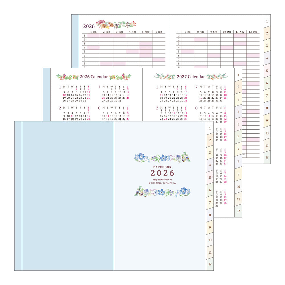 Midori Pocket Diary <Mini> Country Time Flower 2026