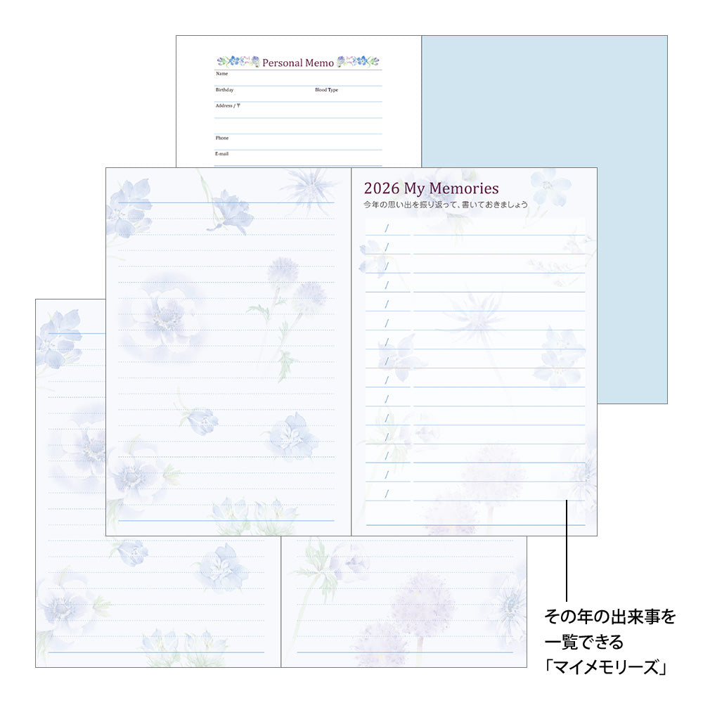 Midori Pocket Diary <Mini> Country Time Flower 2026