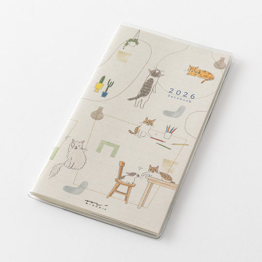 Midori Pocket Diary <Slim> Cat 2026