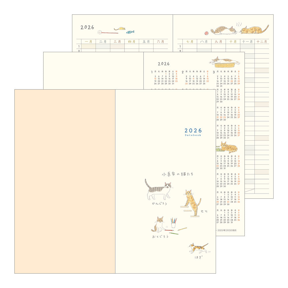 Midori Pocket Diary <Slim> Cat 2026