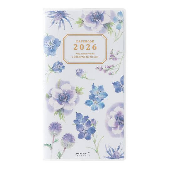 Midori Pocket Diary <Slim> Country Time Flower 2026