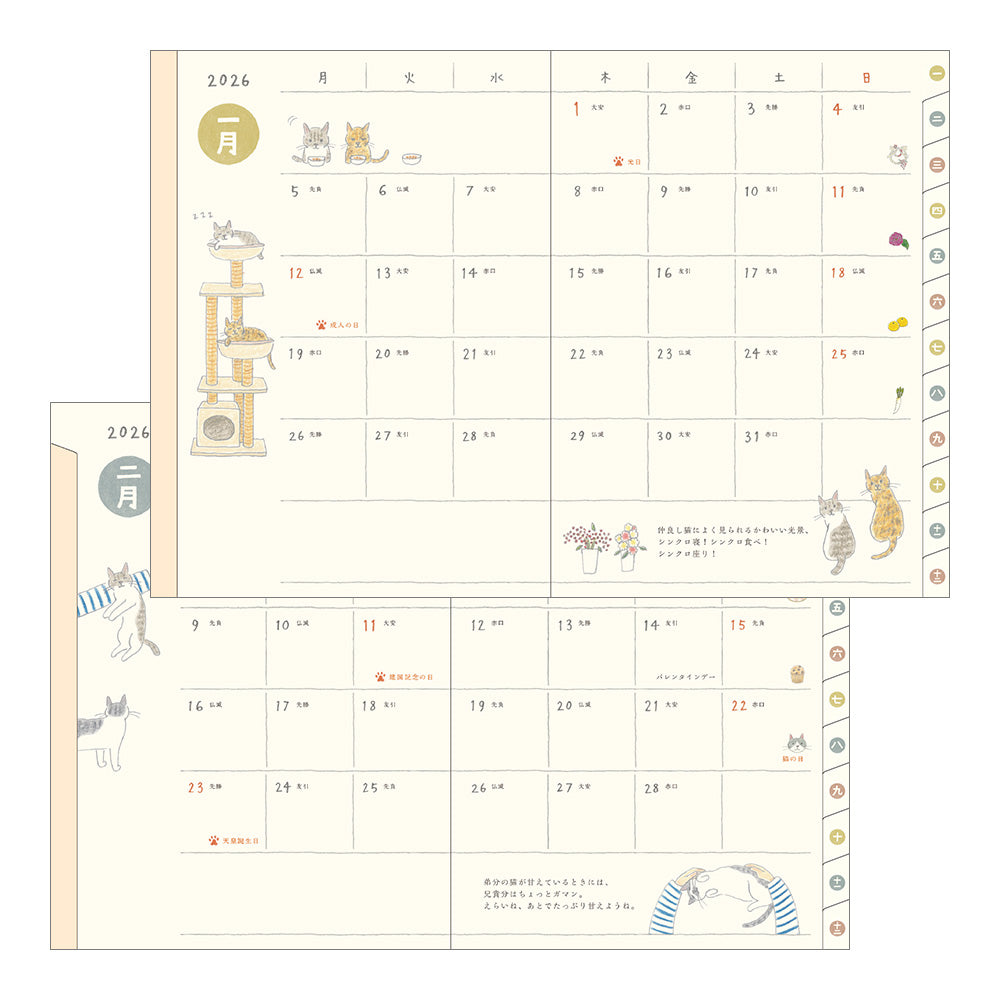 Midori Pocket Diary <A6> Cat 2026