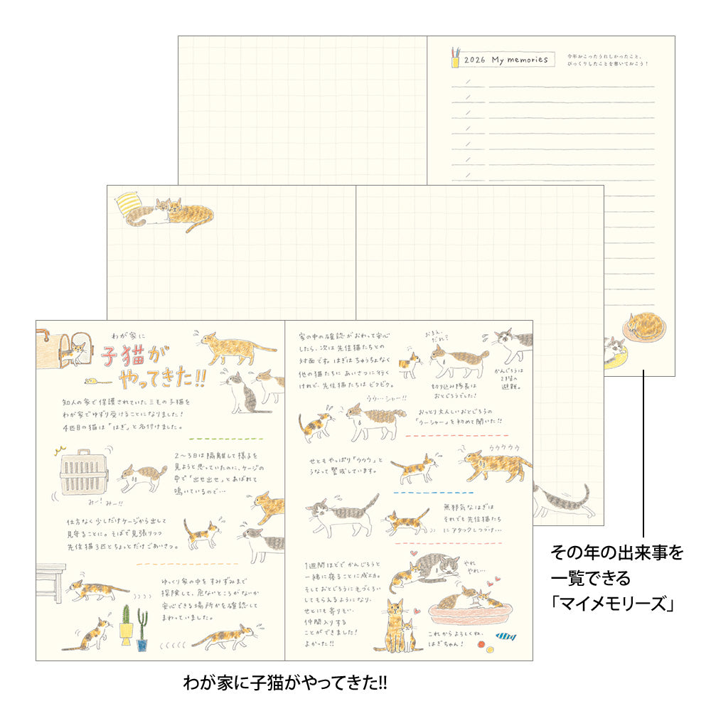 Midori Pocket Diary <A6> Cat 2026