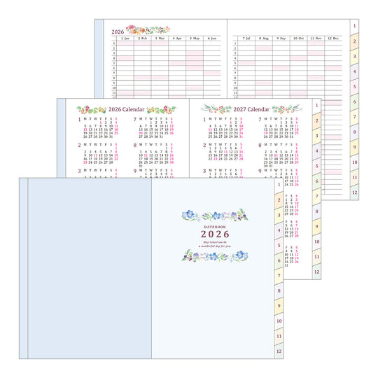 Midori Pocket Diary <A6> Country Time Flower 2026