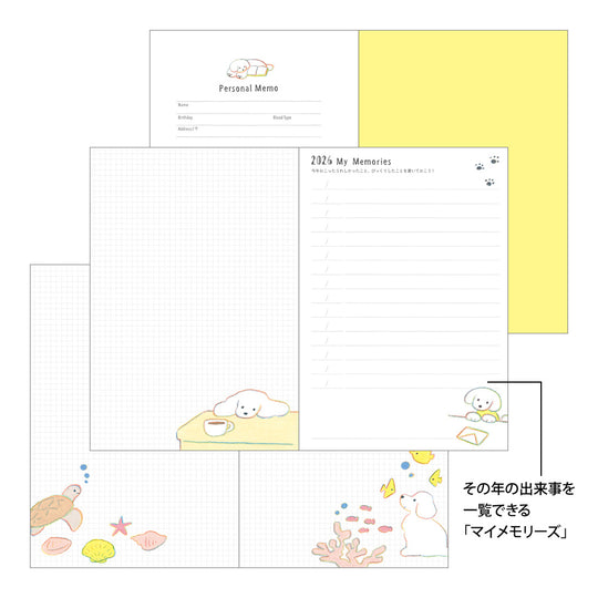 Midori Pocket Diary <B6> Dog 2026
