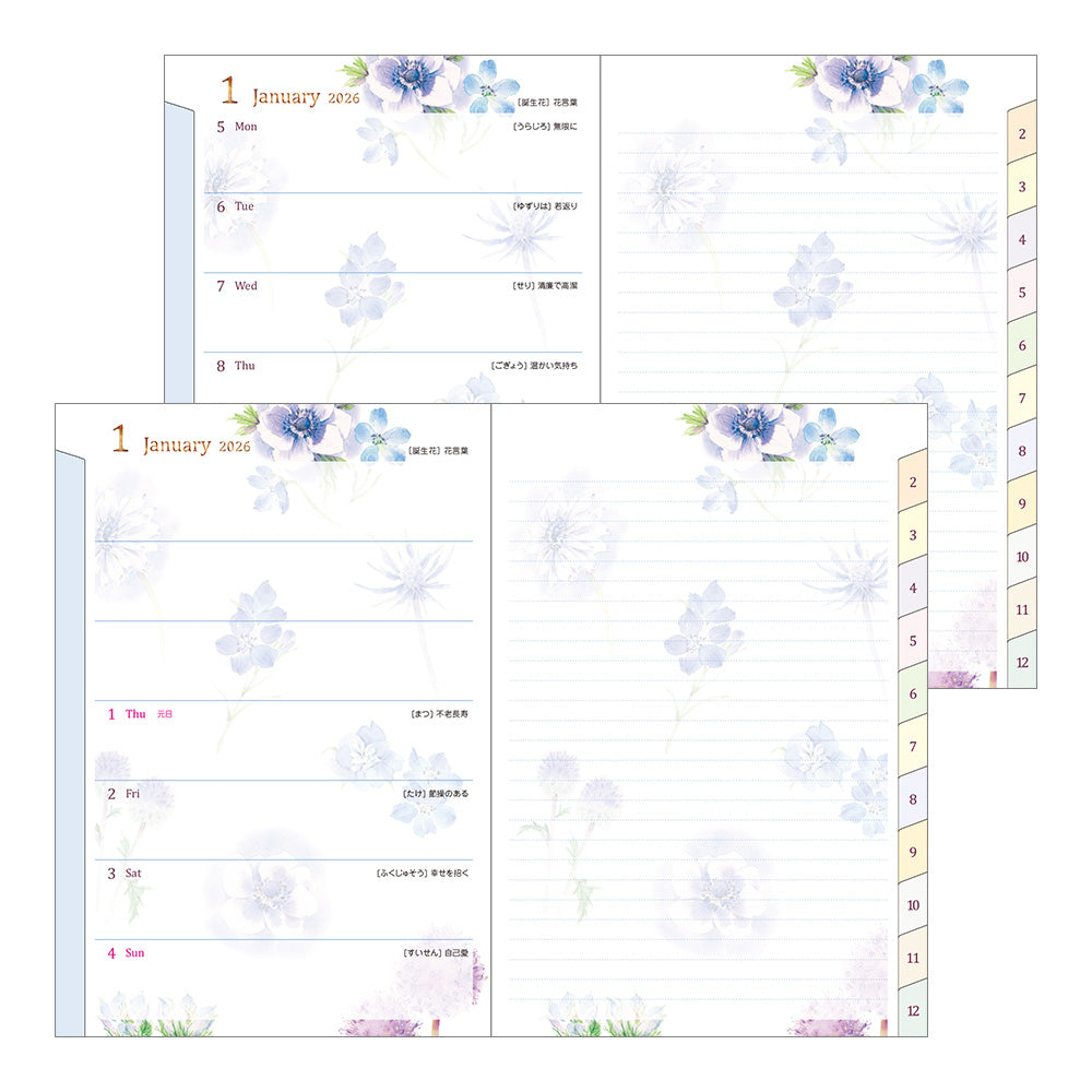MDS Pocket Diary <B6> Country Time Flower 2026