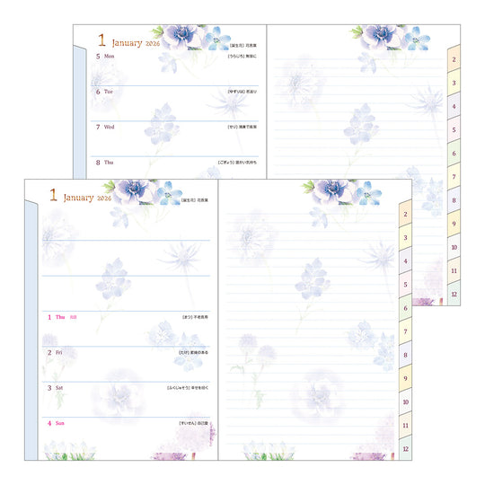 MDS Pocket Diary <B6> Country Time Flower 2026
