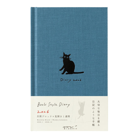 Midori Book Style Diary <B6 Variant> Cat Navy 2026