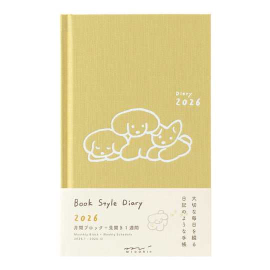 Midori Book Style Diary <B6 Variant> Dog Yellow 2026