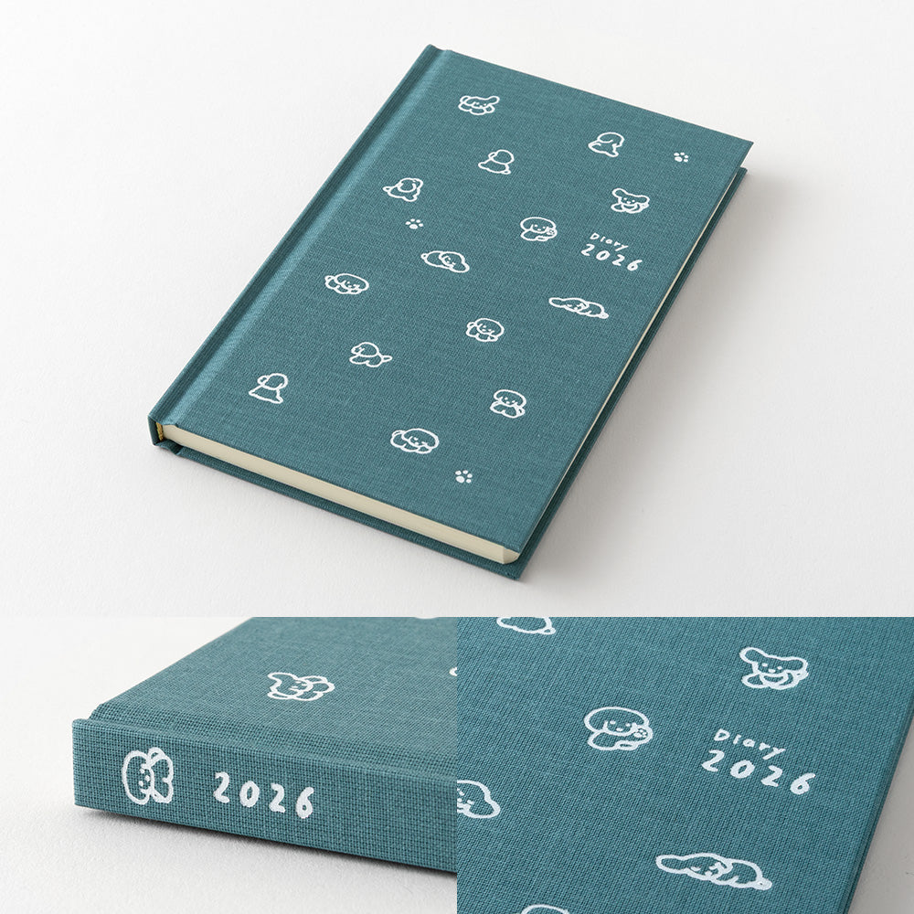 Midori Book Style Diary <B6 Variant> Dog Blue Green 2026