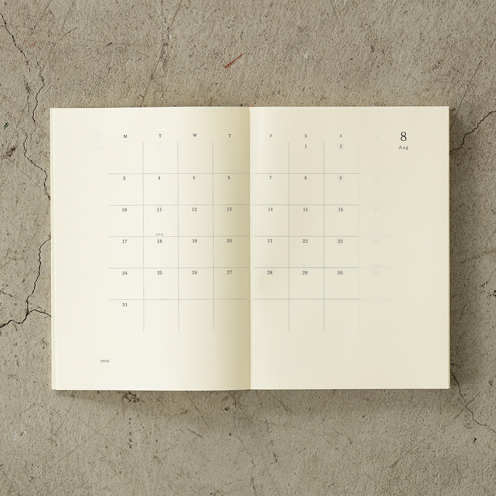 Midori A5 Notebook Diary 2026