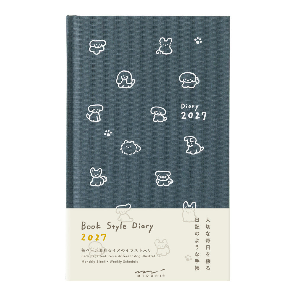 Midori Book Style Diary <B6 Variant> Dog Navy 2027
