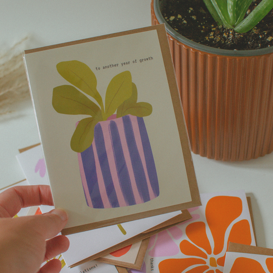 Another Year of Growth | House Plant Greeting Card