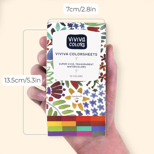 Viviva Colors Original Colorsheets - 16 Handmade Watercolors