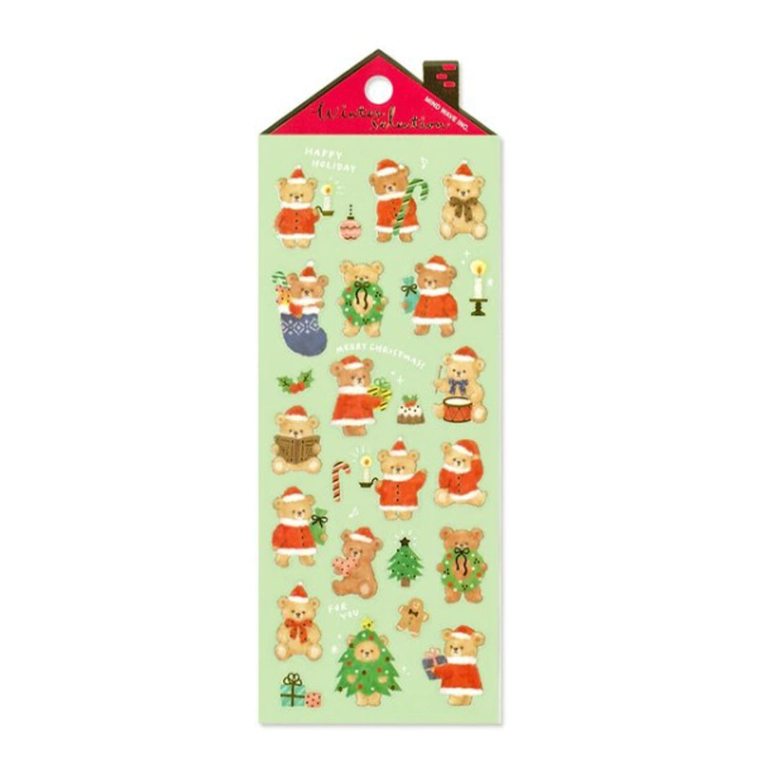 Mind Wave Stickers [2025]Winter Selection Fluffy Bear Santa