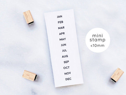 Abbreviated Calendar Months Rubber Stamp Set