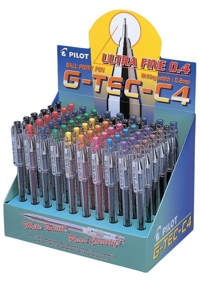 Gel Ink Rollerball Pen, G-Tec-C4, Ultra-Fine 0.4 mm, 60-Pack
