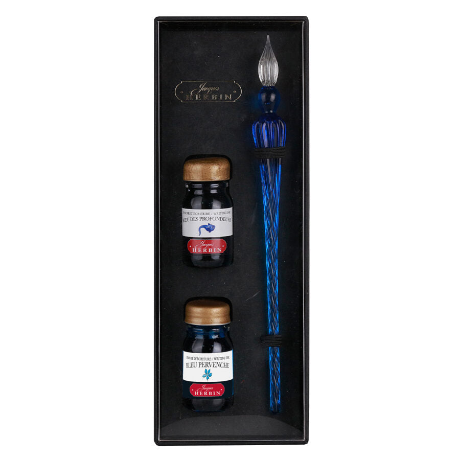 Jacques Herbin Glass Dip Pen with Ink Set