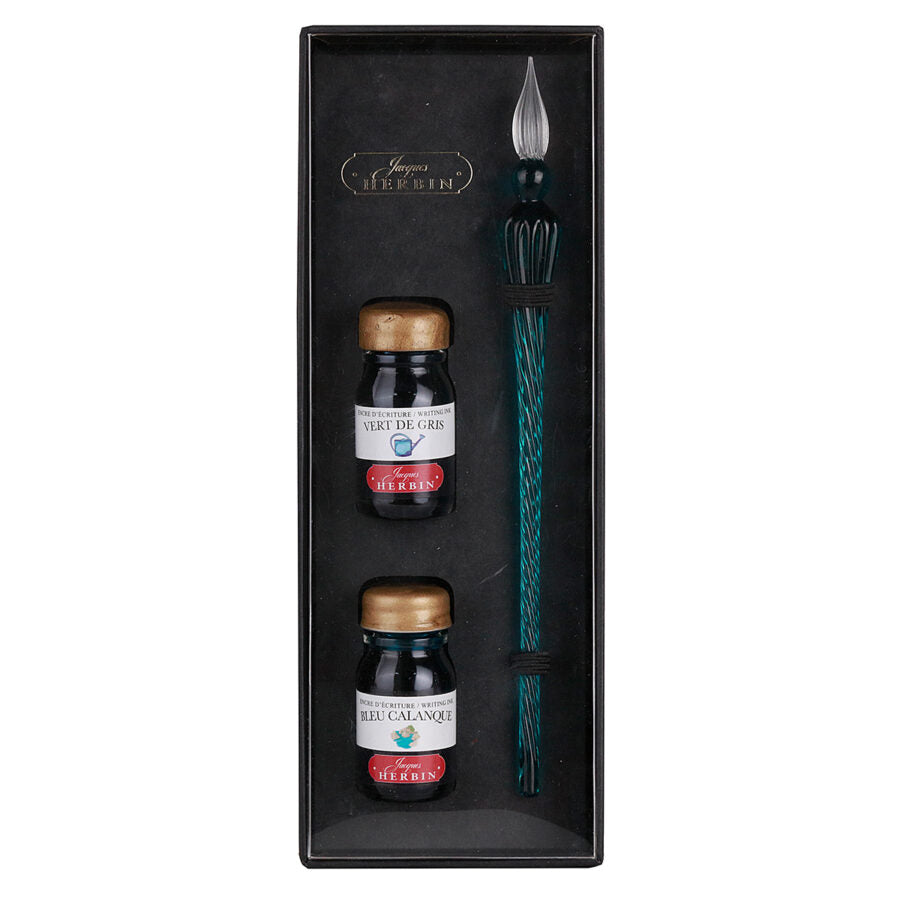 Jacques Herbin Glass Dip Pen with Ink Set