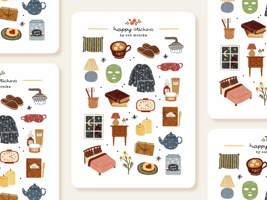 Good Night - Sticker Sheet | Night Routine Stickers