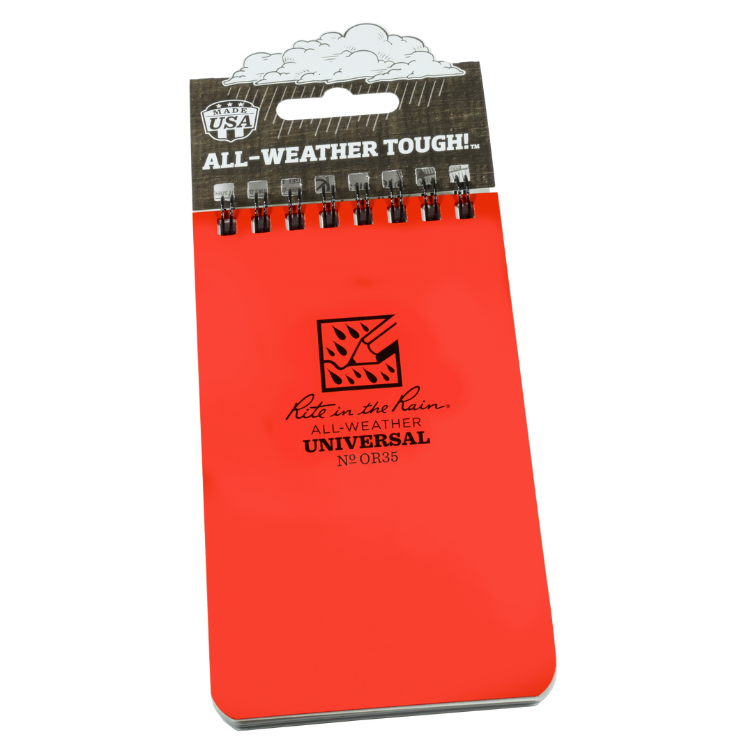 Rite in the Rain 3" x 5" Top Spiral Notebook - Orange