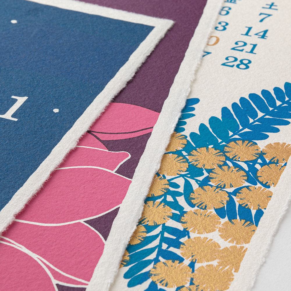 Midori Calendar Wall-Hanging Echizen Washi <L> Flower 2026