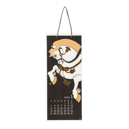 Midori Calendar Wall-Hanging Echizen Washi <L> Seasonal Tradition 2026