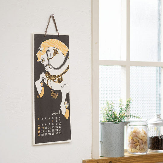 Midori Calendar Wall-Hanging Echizen Washi <L> Seasonal Tradition 2026